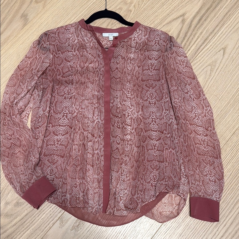 Snake Print Sheer Blouse